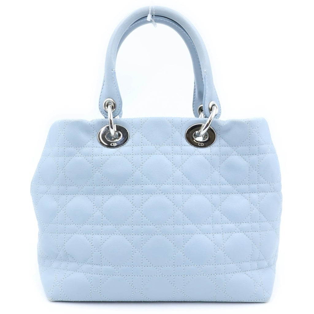 Christian Dior(クリスチャンディオール) レディディオール カナージュ ハンドバッグ ライトブルー レザー P14403 レディース