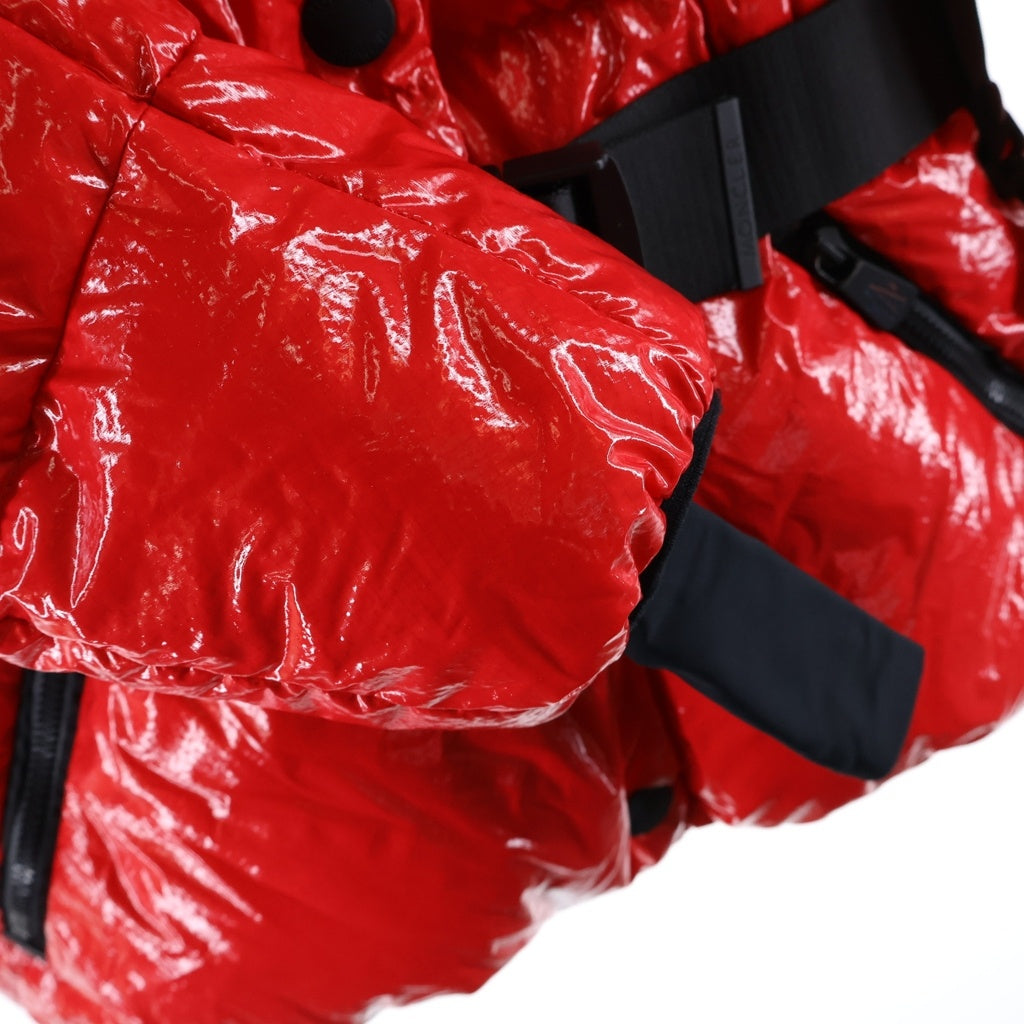 MONCLER GAMME BLEU(モンクレール・ガム・ブルー) FENIS GIUBBOTTO フェニス ダウンジャケット ベルト付き フーデッド ダウンジャケット #0 レッド レディース