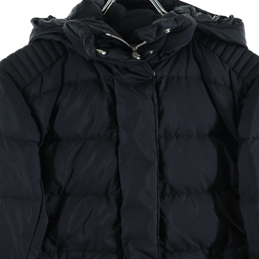 PRADA(プラダ) ナイロン フード ダウンジャケット ブラック 29X54 レディース