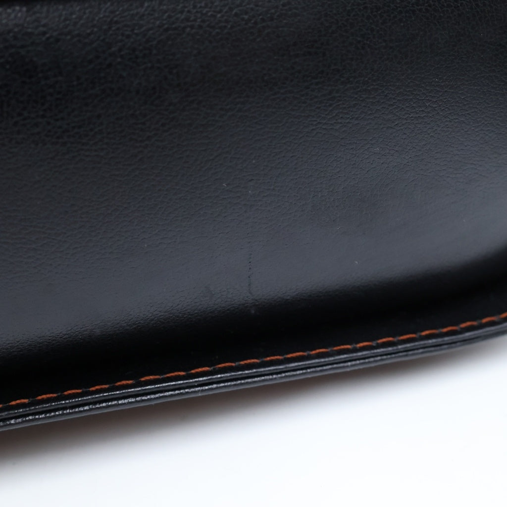 YVES SAINT LAURENT(イヴサンローラン) Yカット アウト ショルダーバッグ ヴィンテージ レザー ブラック レディース