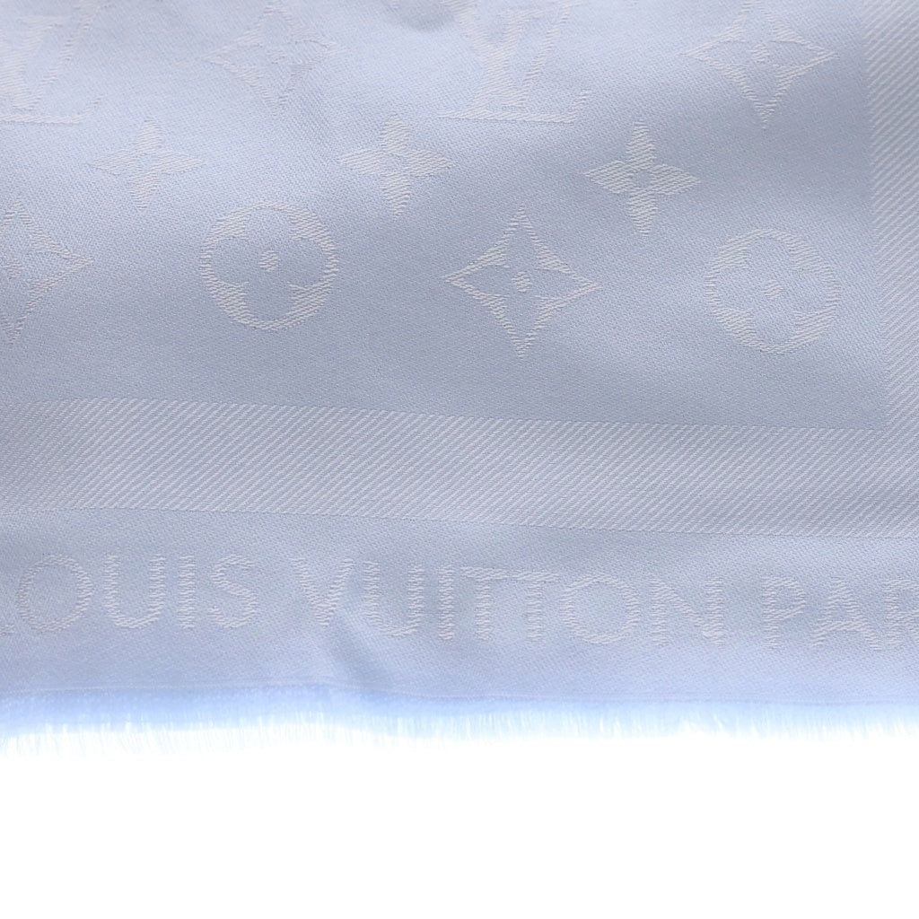 LOUIS VUITTON(ルイヴィトン) モノグラム クラシック ショール ウール×シルク ジャカード ストール ブルーシエル M97490 レディース