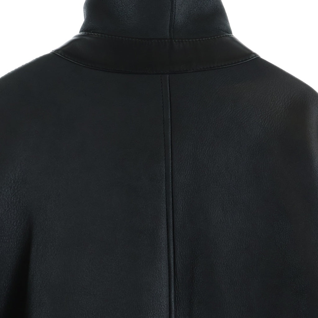 Ermenegildo Zegna(エルメネジルドゼニア) ムートンレザー シアリング ロングジャケット コート ブラック/ブラウン