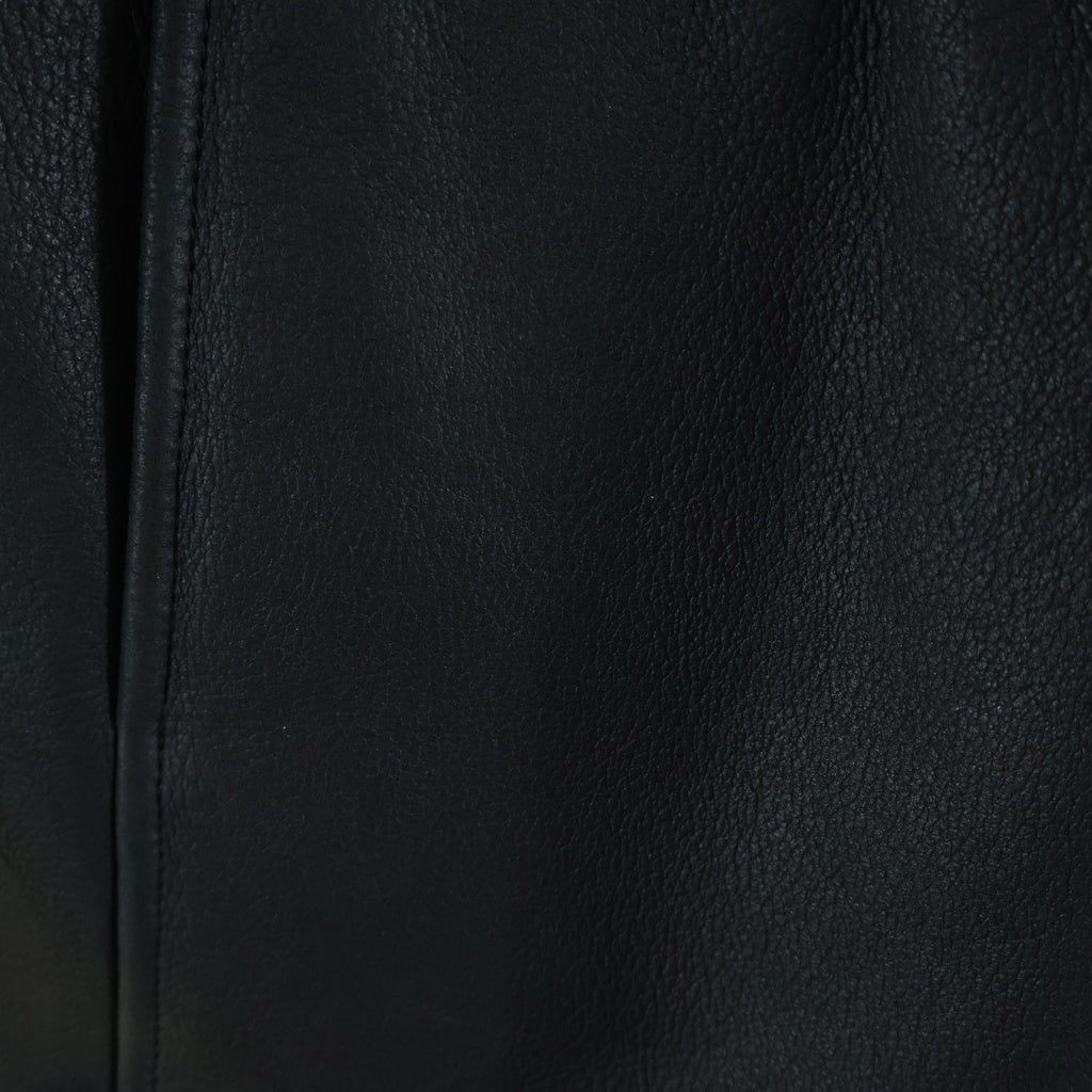 Ermenegildo Zegna(エルメネジルドゼニア) ムートンレザー シアリング ロングジャケット コート ブラック/ブラウン