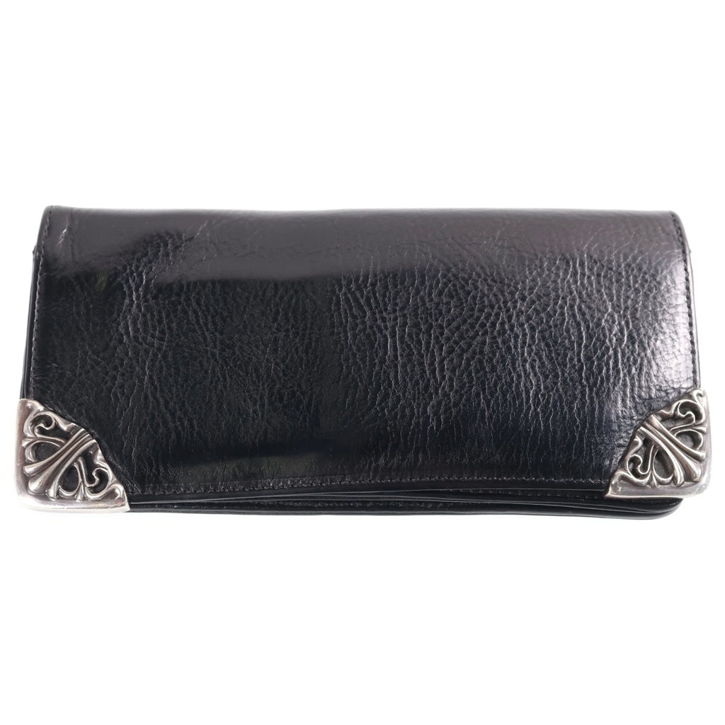 CHROME HEARTS(クロムハーツ) LONG SINGLE FOLD WALLET ロング シングルフォールド ウォレット 長財布 レザー ブラック