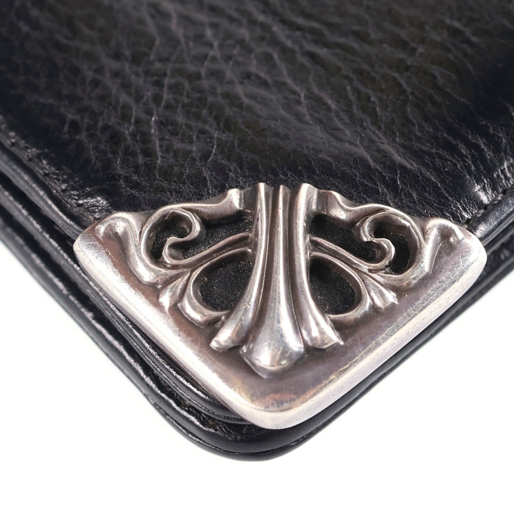 CHROME HEARTS(クロムハーツ) LONG SINGLE FOLD WALLET ロング シングルフォールド ウォレット 長財布 レザー ブラック