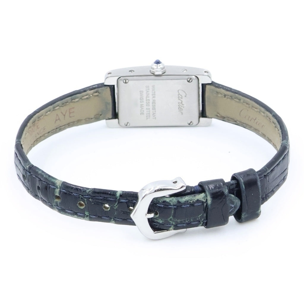Cartier(カルティエ) タンクアメリカン ミニ 腕時計 ウォッチ シルバー文字盤 SS/QZ クォーツ ブラック/シルバー WSTA0032 レディース