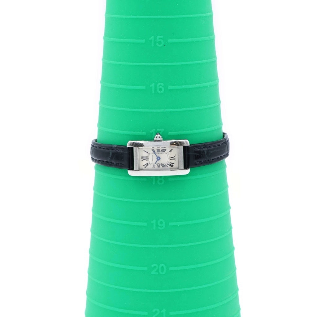 Cartier(カルティエ) タンクアメリカン ミニ 腕時計 ウォッチ シルバー文字盤 SS/QZ クォーツ ブラック/シルバー WSTA0032 レディース