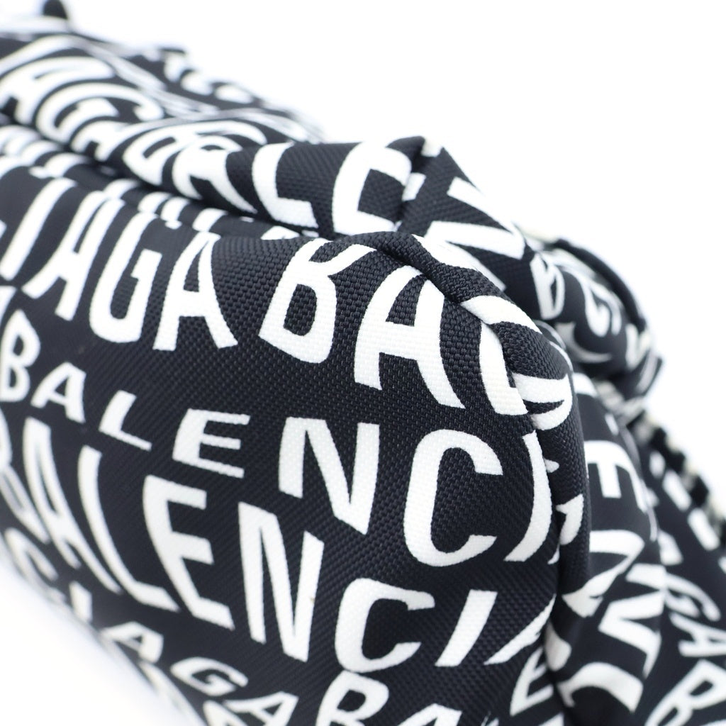 BALENCIAGA(バレンシアガ) ロゴ ボディバッグ ウエストバック ウィール ナイロン ブラック/ホワイト 533009