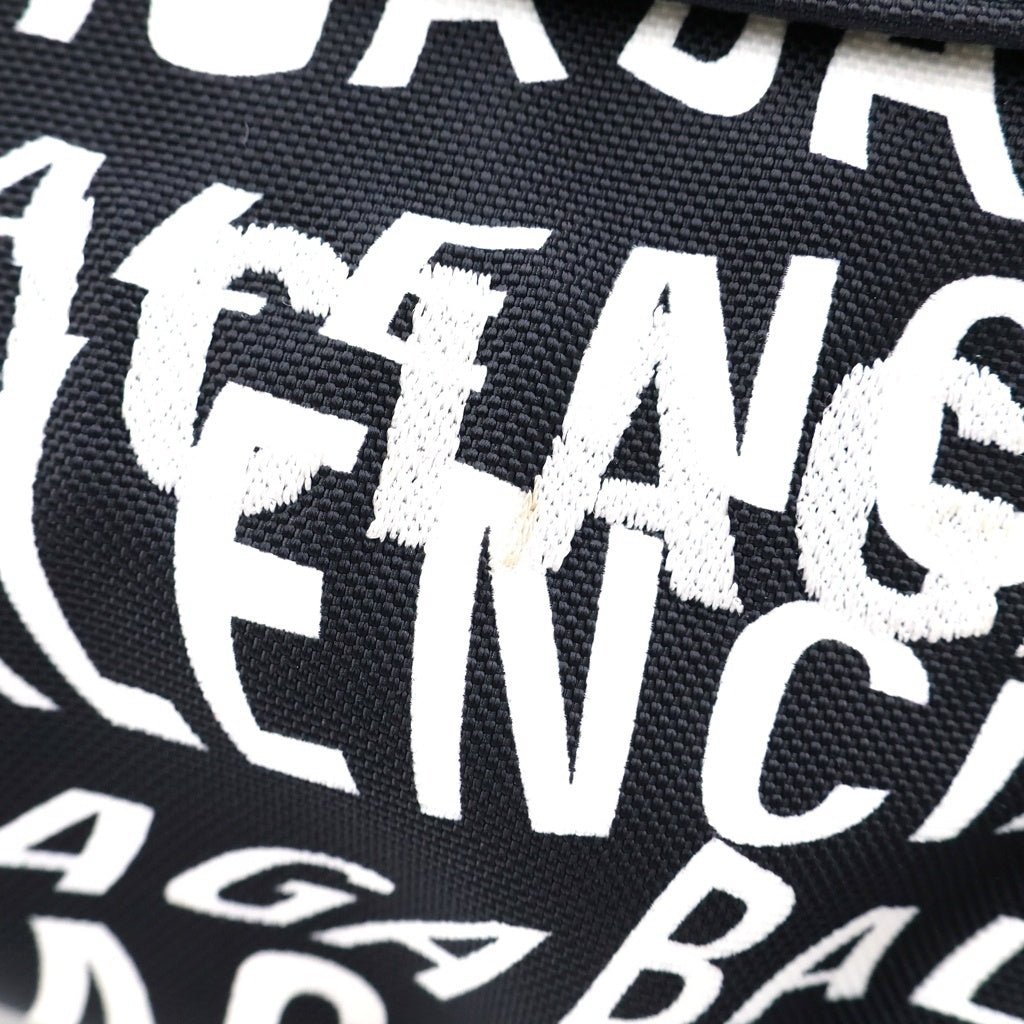 BALENCIAGA(バレンシアガ) ロゴ ボディバッグ ウエストバック ウィール ナイロン ブラック/ホワイト 533009