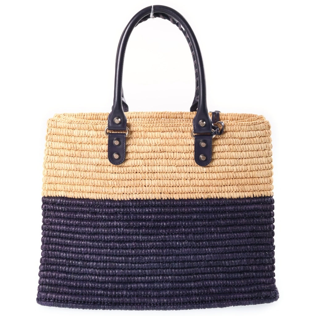 BALENCIAGA(バレンシアガ) トートバック カゴバック ラフィア レザー バイカラー ベージュ/パープル 339560 レディース