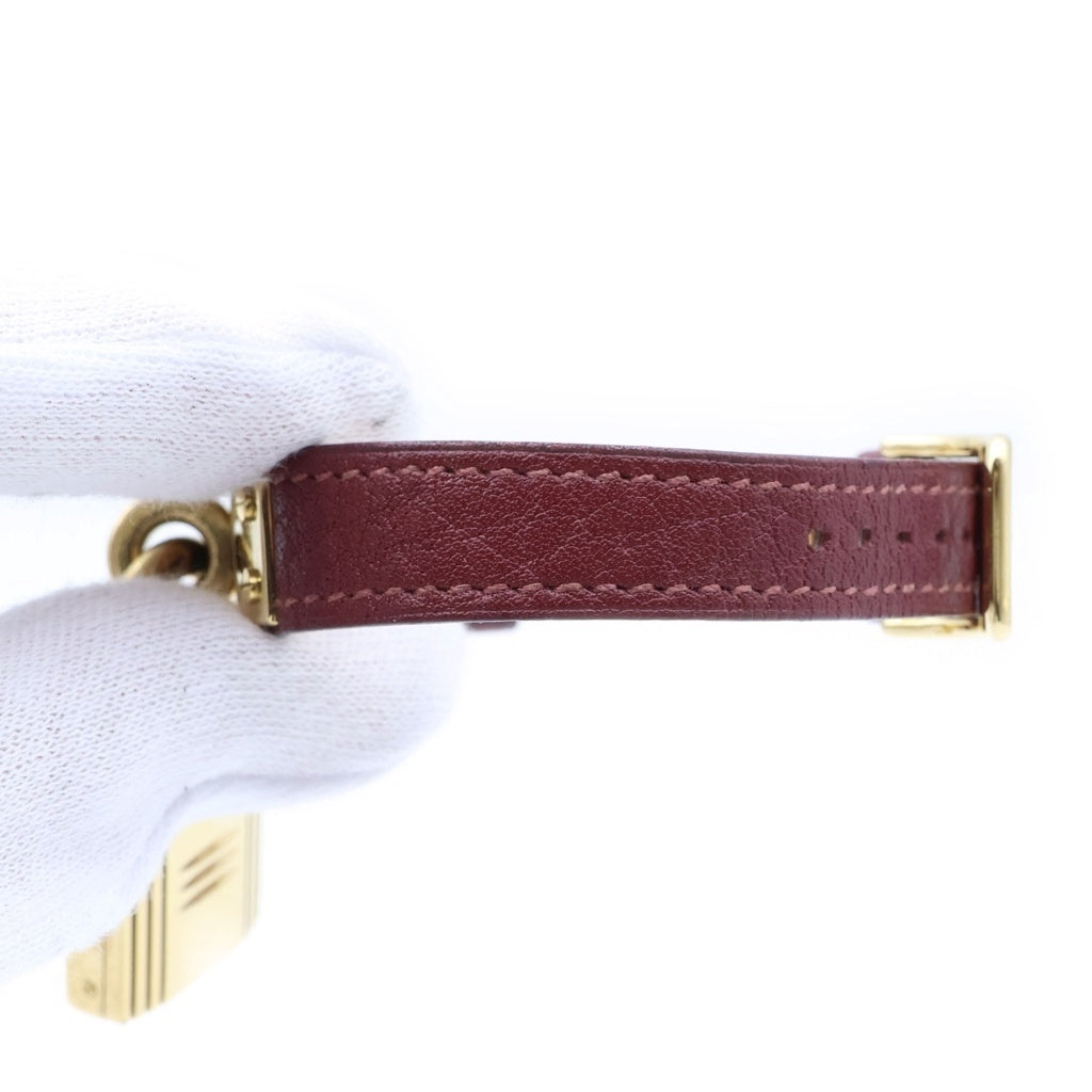 HERMES(エルメス) ケリーウォッチ ブラウン文字盤 GP クォーツ GP×革/QZ 〇Y刻印 腕時計 レディース