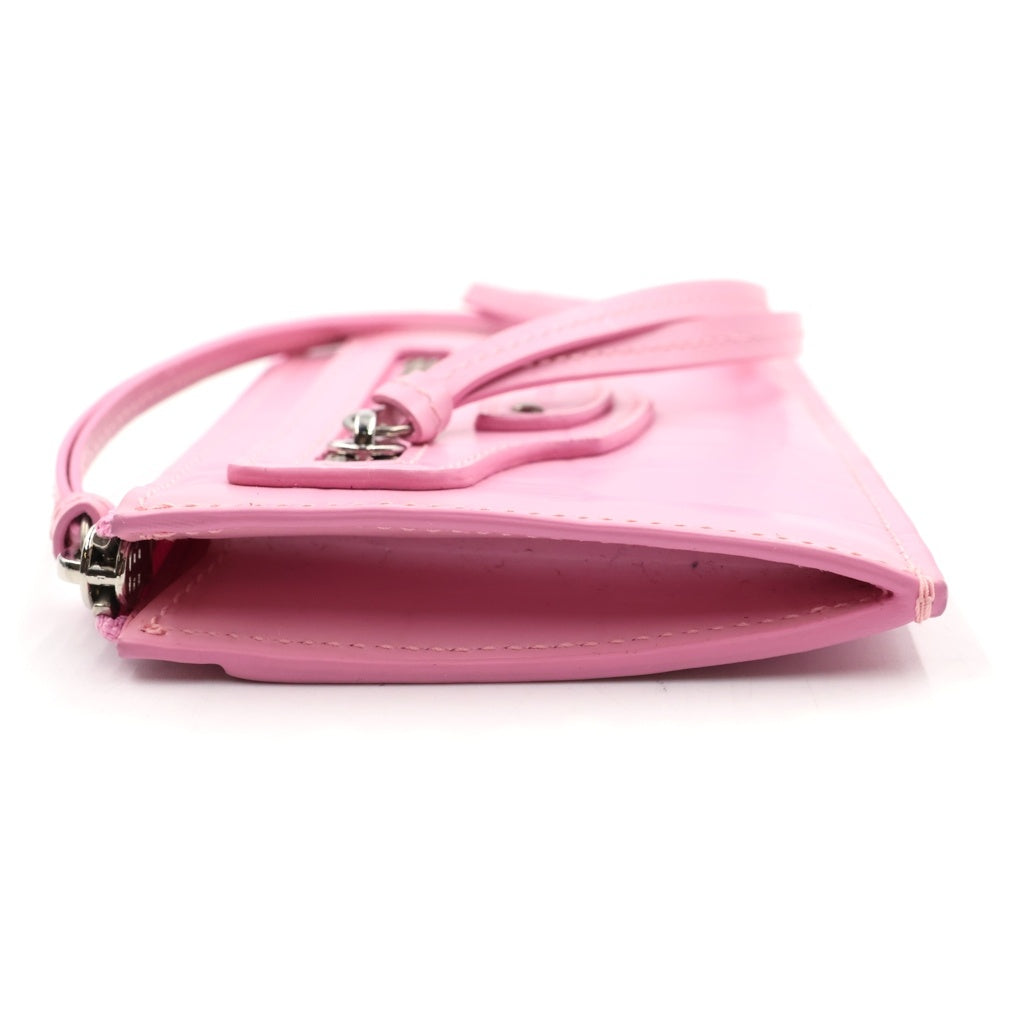 BALENCIAGA(バレンシアガ) ネオクラシック フラグメントケース コインケース クロコ型押し レザー ピンク 640110