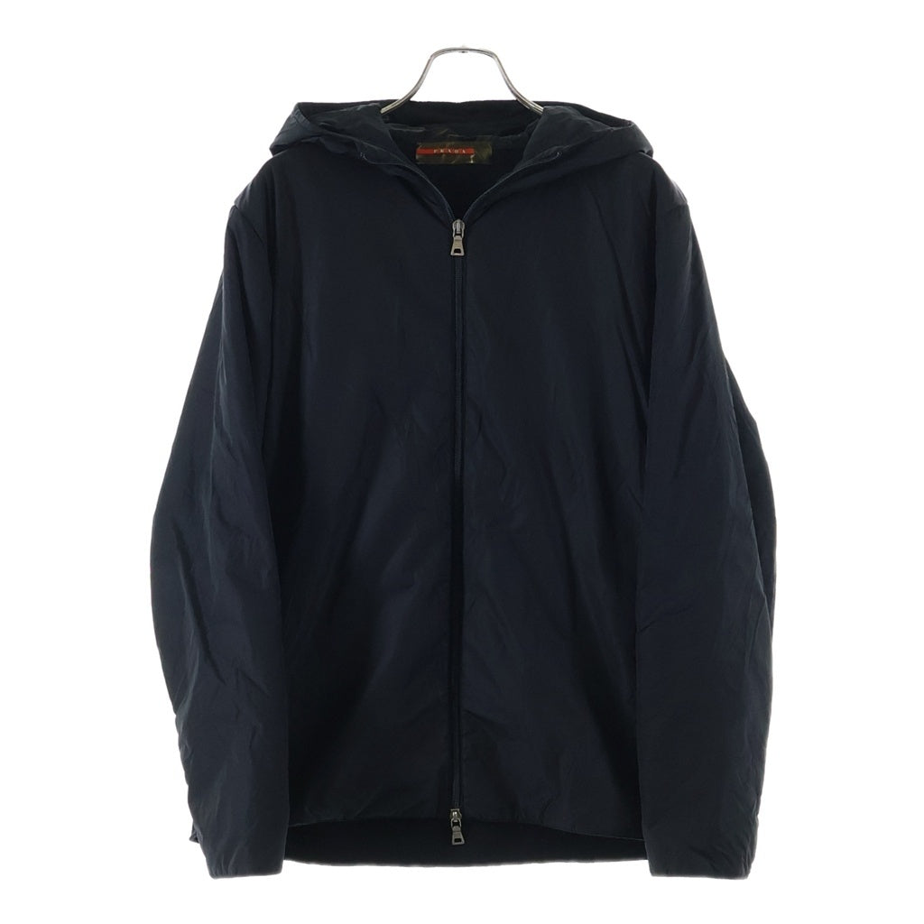 PRADA SPORT(プラダ スポーツ) 00s archive Hooded Jacket ウール切り替え ナイロンジャケット フード アーカイブ イタリア製 ブラック