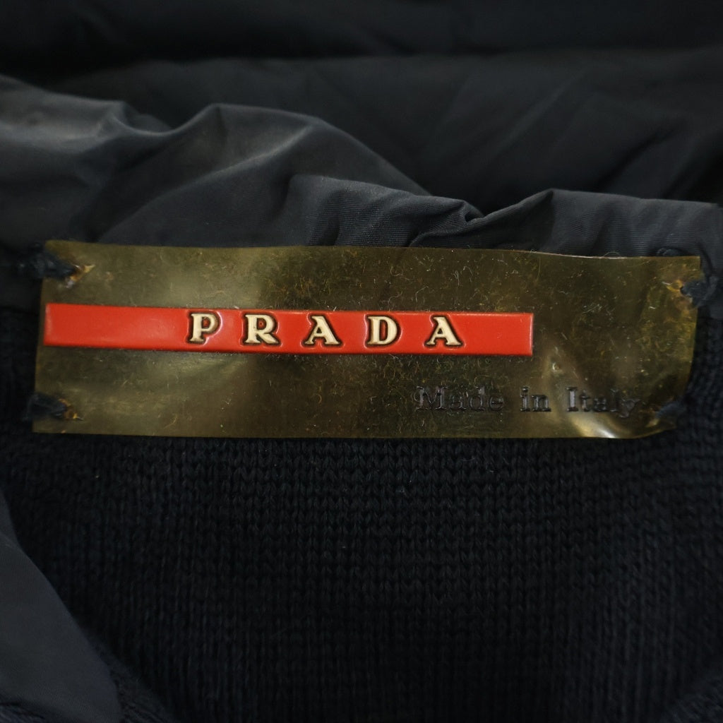 PRADA SPORT(プラダ スポーツ) 00s archive Hooded Jacket ウール切り替え ナイロンジャケット フード アーカイブ イタリア製 ブラック