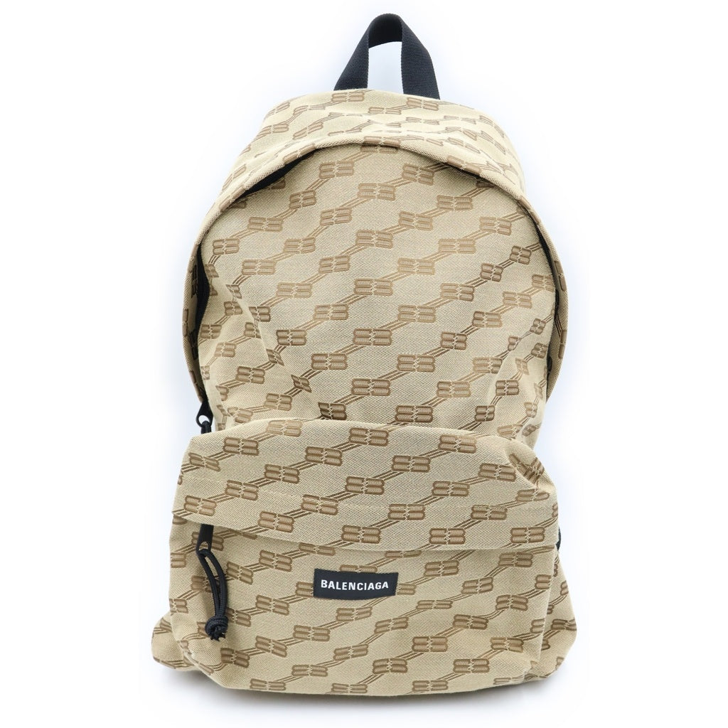 BALENCIAGA(バレンシアガ) シグネチャー BB モノグラム ジャカード キャンバス ミディアム バックパック リュック ベージュ 713044 210HH 2755 レディース