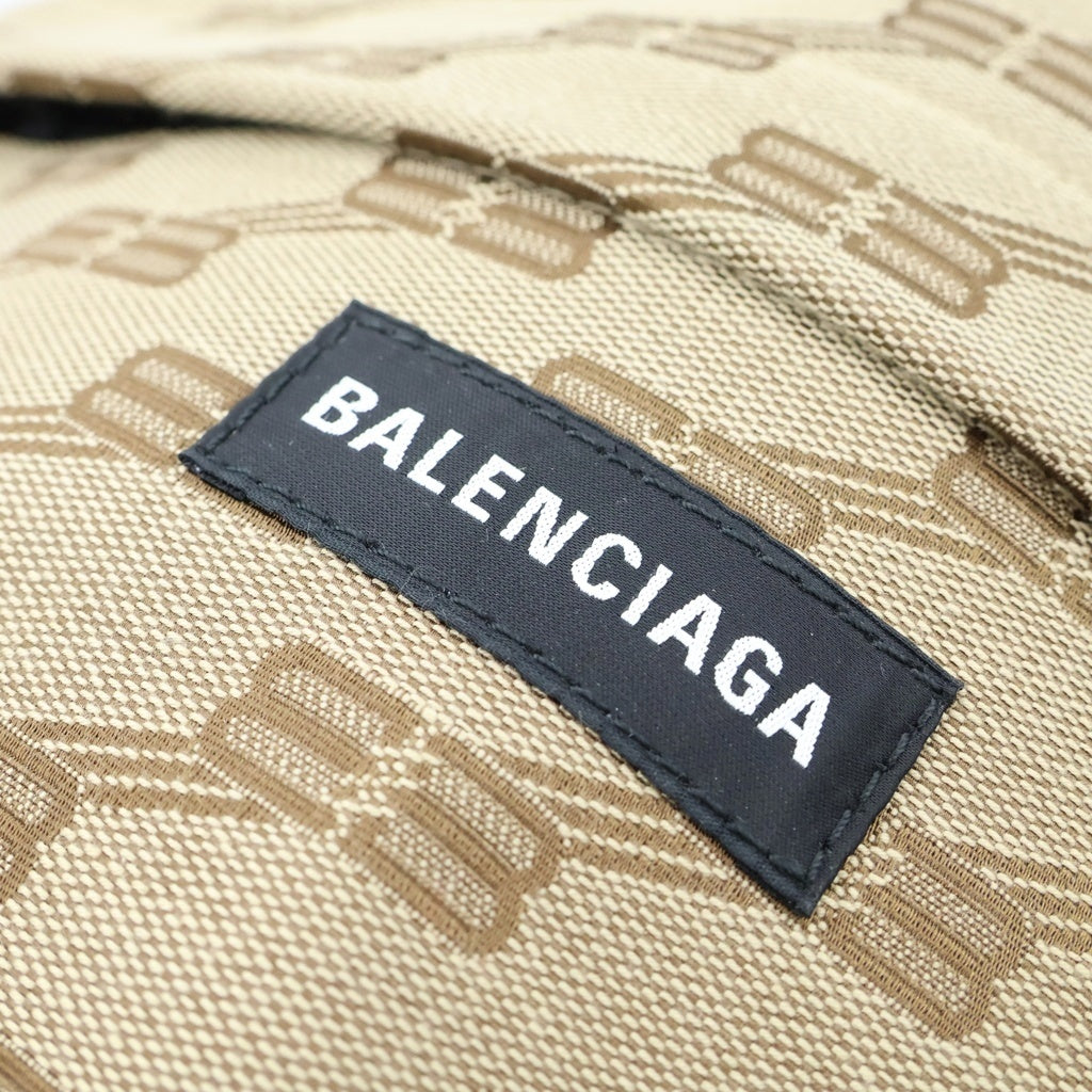 BALENCIAGA(バレンシアガ) シグネチャー BB モノグラム ジャカード キャンバス ミディアム バックパック リュック ベージュ 713044 210HH 2755 レディース