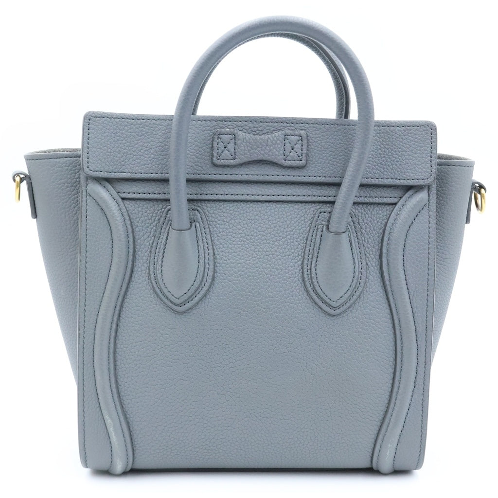 CELINE(セリーヌ) ラゲージ ナノショッパー ハンドバック 2way レザー グレー レディース