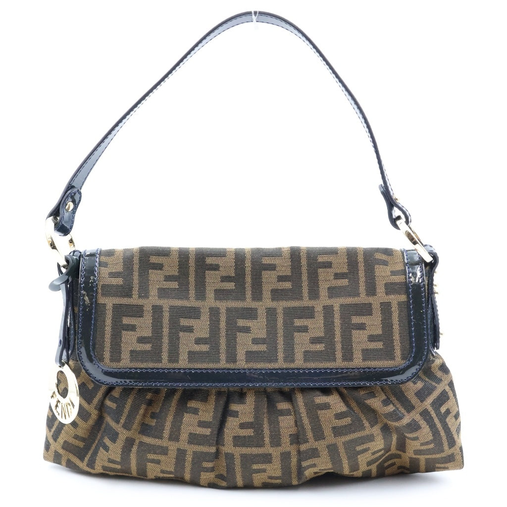 FENDI(フェンディ) ズッカ シェフバッグ ハンドバッグ ワンショルダーバッグ ブラウン ゴールド金具