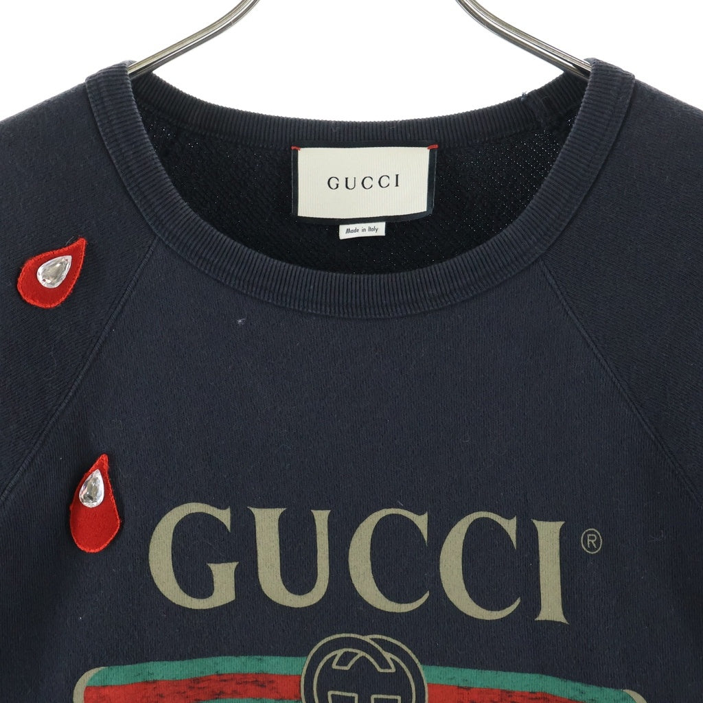 GUCCI(グッチ) 18SS SPIRITISMO Logo Sweat ロゴ スウェット トレーナー コットン ブラック 497253 レディース