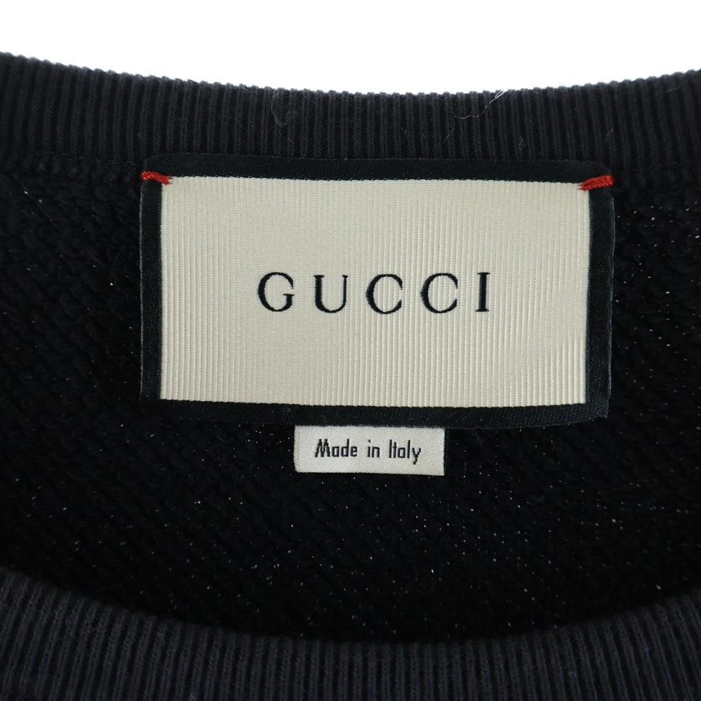 GUCCI(グッチ) 18SS SPIRITISMO Logo Sweat ロゴ スウェット トレーナー コットン ブラック 497253 レディース
