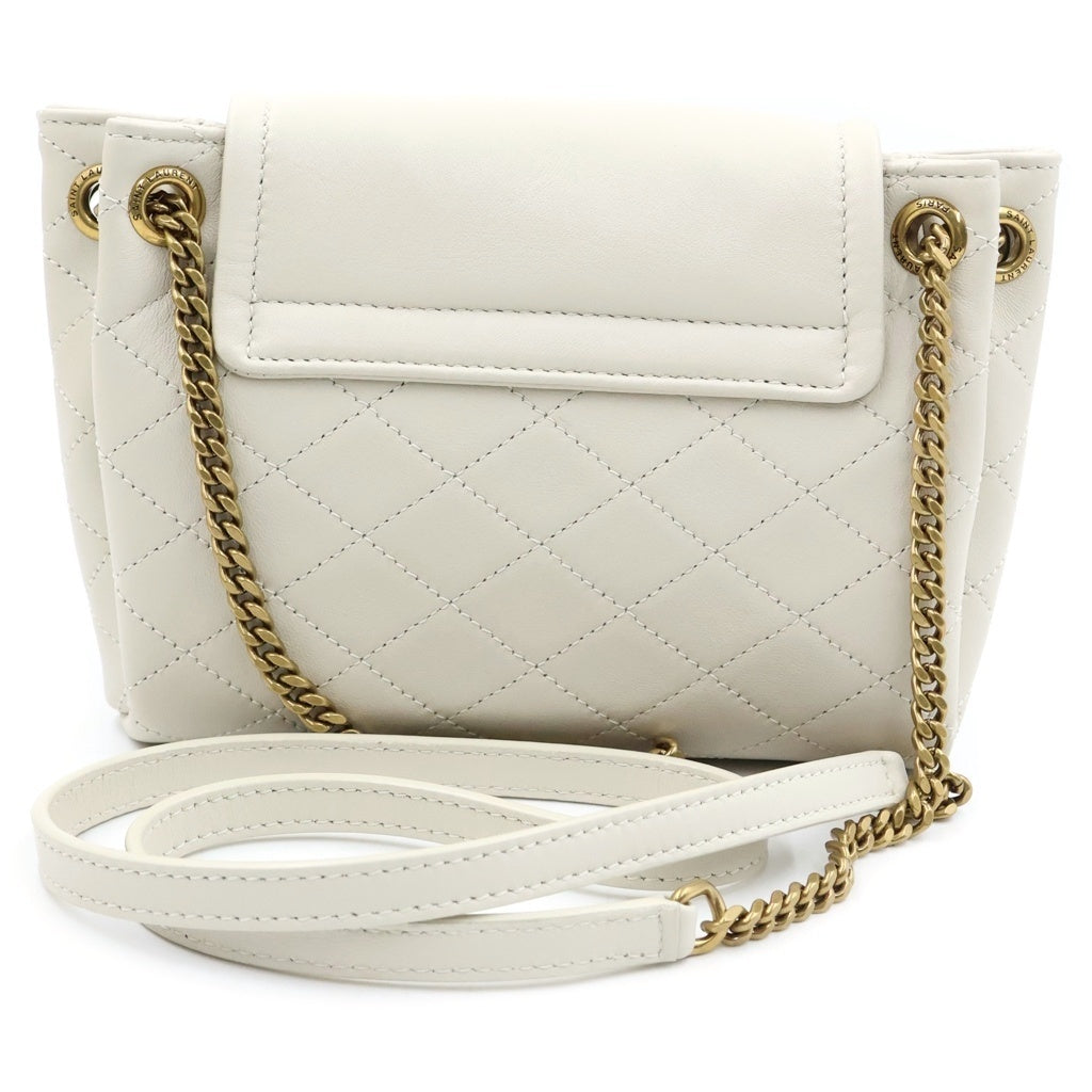 SAINT LAURENT PARIS(サンローランパリ) ミニ ノリータ チェーン ショルダーバッグ レザー ホワイト 672738 レディース
