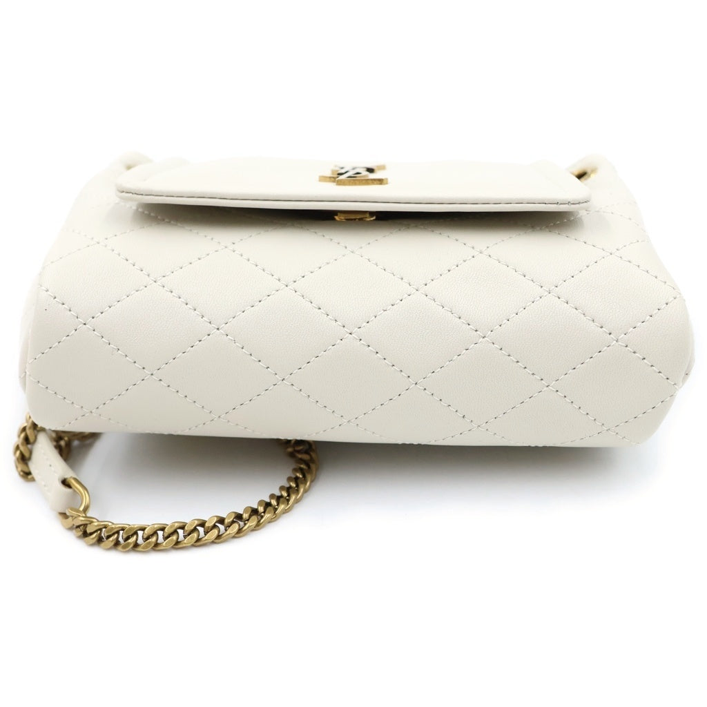 SAINT LAURENT PARIS(サンローランパリ) ミニ ノリータ チェーン ショルダーバッグ レザー ホワイト 672738 レディース