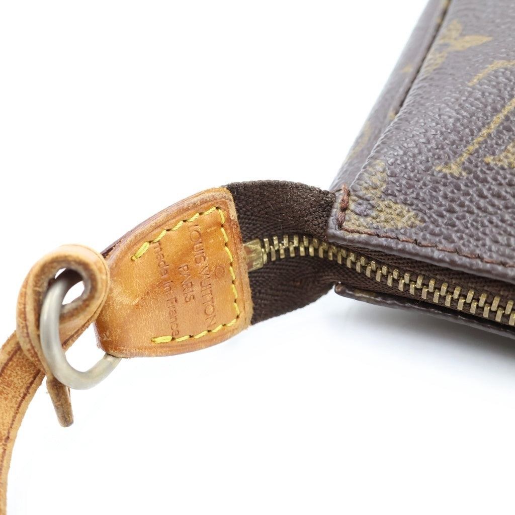 LOUIS VUITTON(ルイヴィトン) モノグラム ポシェットアクセソワール ハンドバッグ ミニバッグ ブラウン レザー×PVC M51980 ゴールド金具 レディース