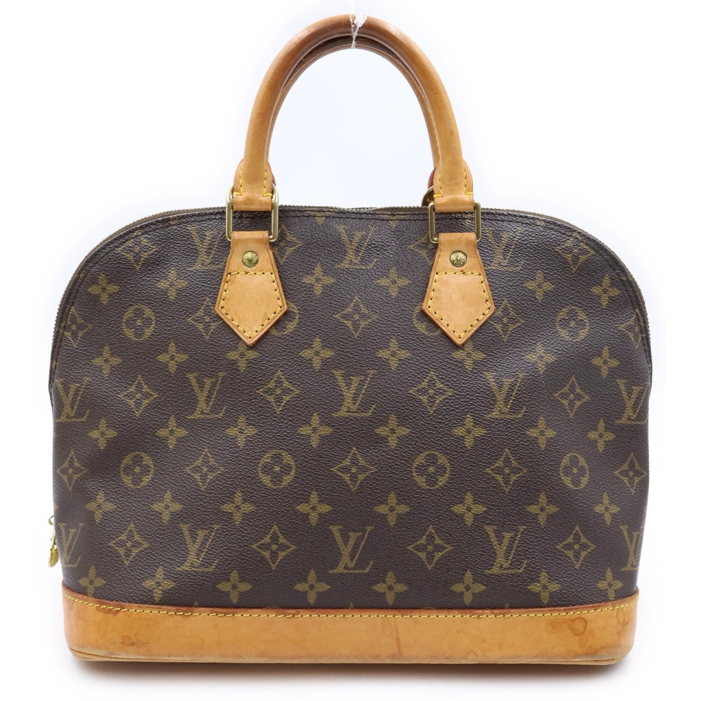LOUIS VUITTON(ルイヴィトン) モノグラム アルマPM ハンドバッグ ブラウン レザー×PVC M51130 ゴールド金具 レディース