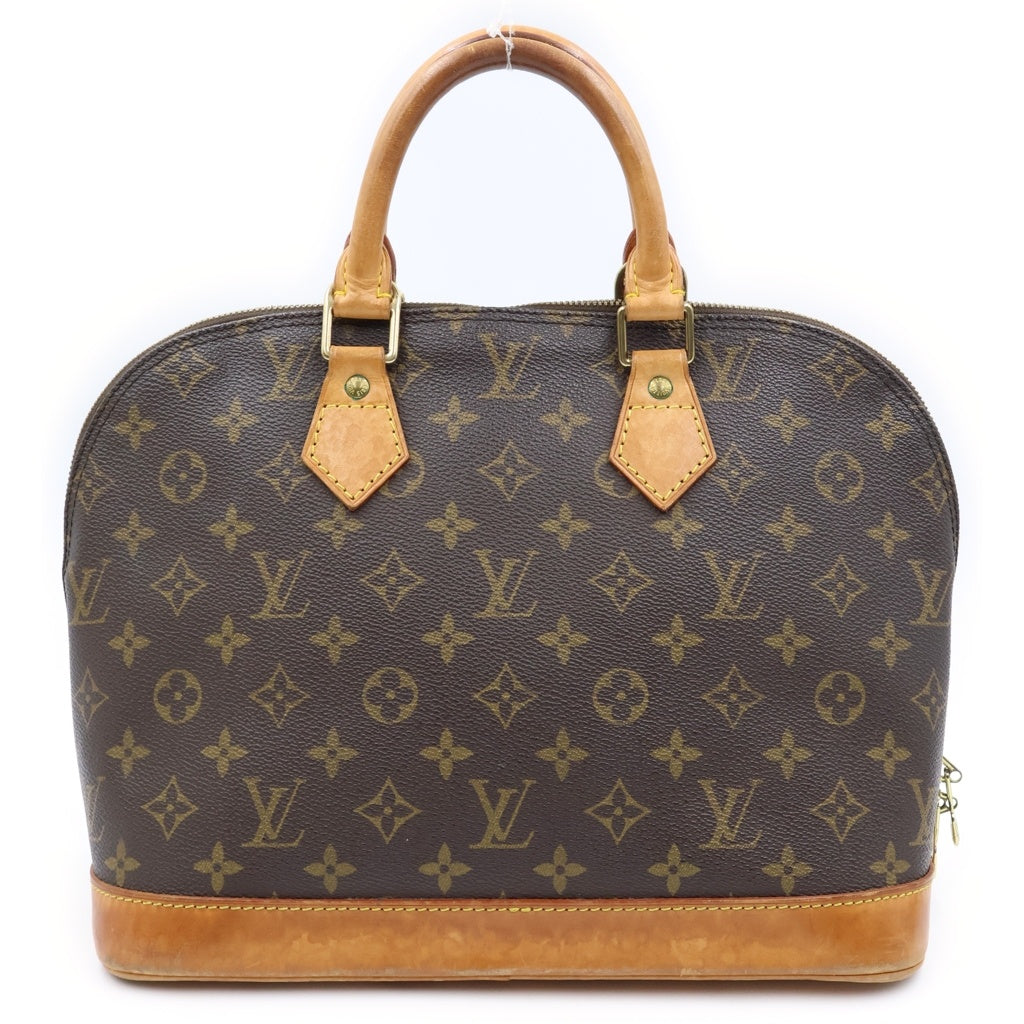 LOUIS VUITTON(ルイヴィトン) モノグラム アルマPM ハンドバッグ ブラウン レザー×PVC M51130 ゴールド金具 レディース