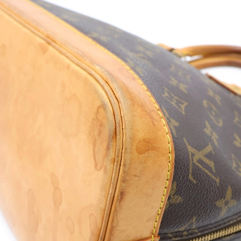 LOUIS VUITTON(ルイヴィトン) モノグラム アルマPM ハンドバッグ ブラウン レザー×PVC M51130 ゴールド金具 レディース