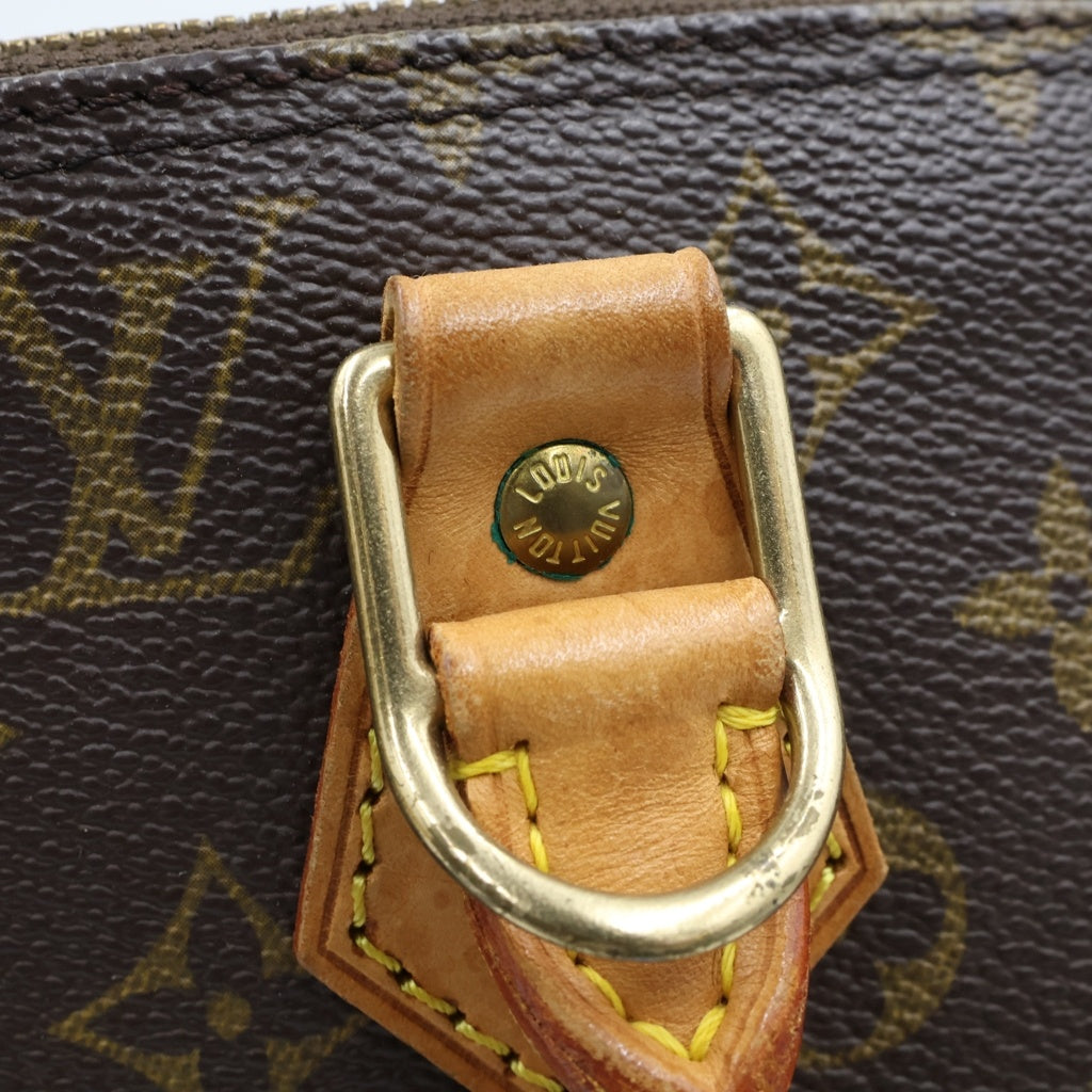 LOUIS VUITTON(ルイヴィトン) モノグラム アルマPM ハンドバッグ ブラウン レザー×PVC M51130 ゴールド金具 レディース