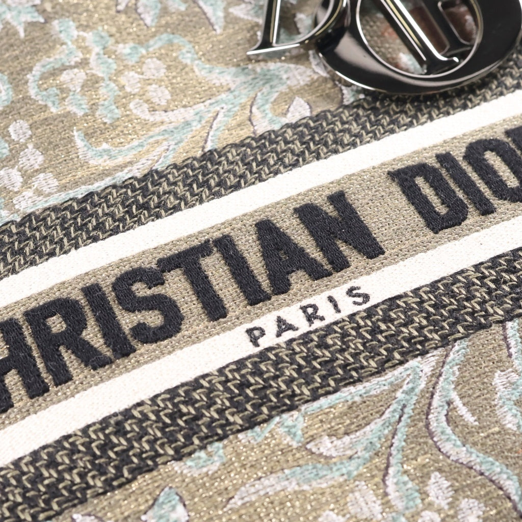 Christian Dior(クリスチャンディオール) LADY D-LITE レディ D ライト キャンバス 2WAY ハンド ショルダーバッグ シルバー金具 グリーン レディース