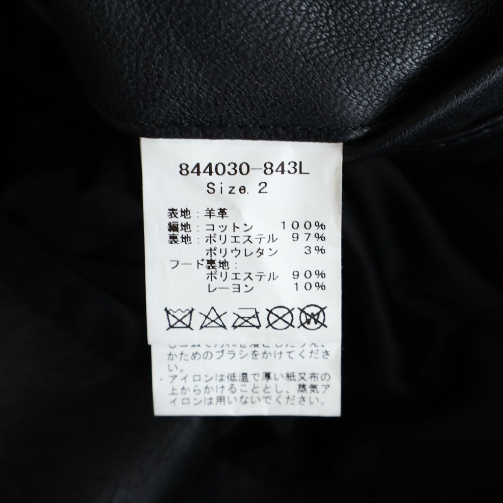 その他(ソノタ) NO ID. ラムバフィングフーデッドブルゾン レザージップジャケット ブラック #2 844030-843L