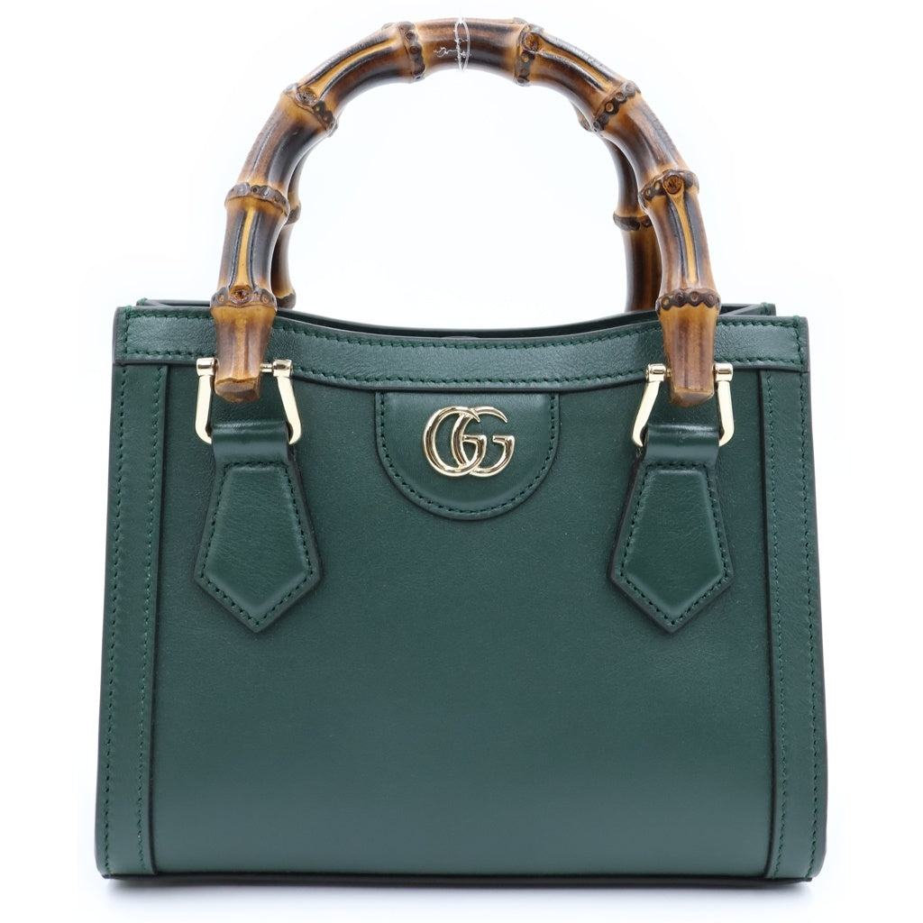 GUCCI(グッチ) ダイアナ バンブー スモール 2wayバッグ ハンドバッグ ショルダーバッグ グリーン レザー 832936 レディース