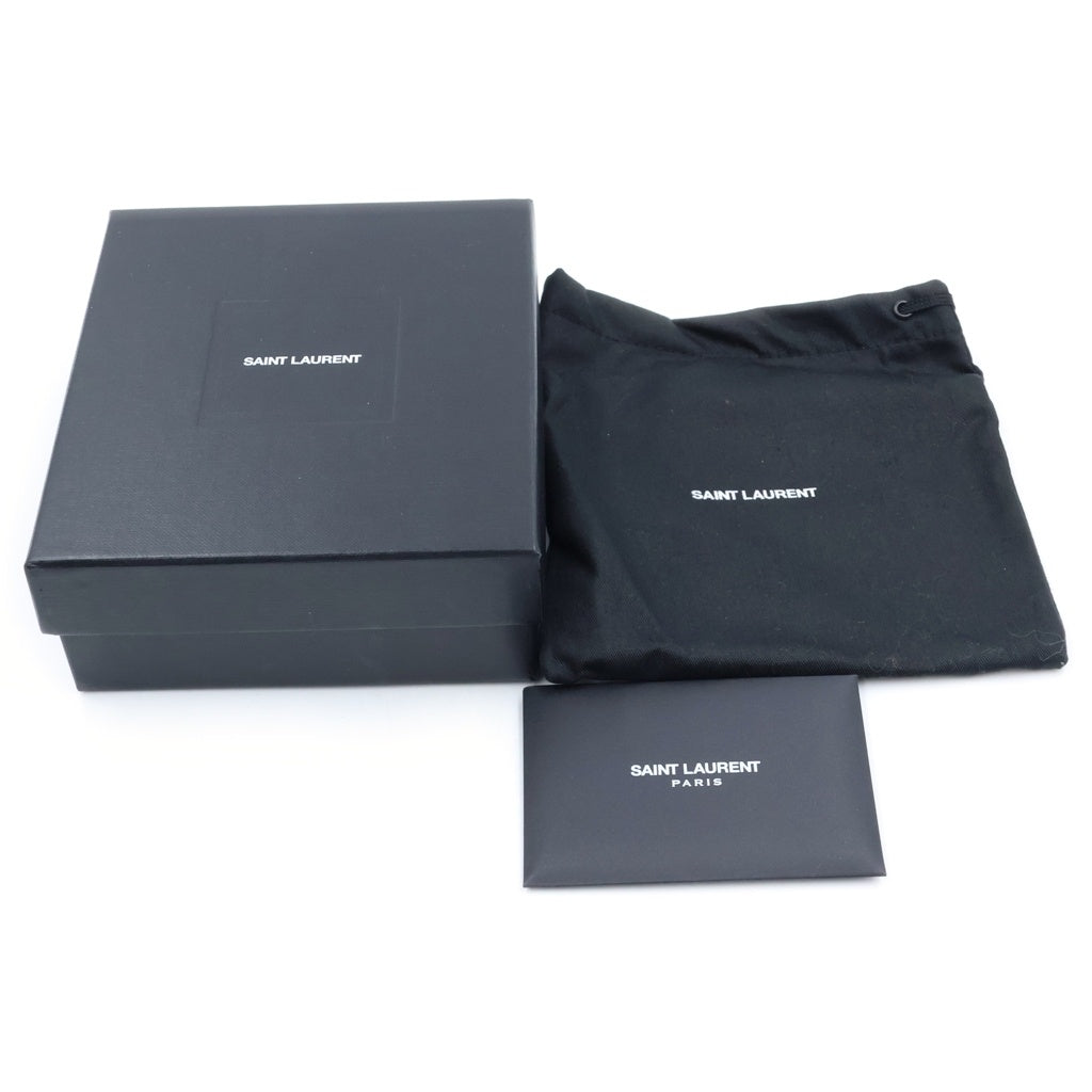 SAINT LAURENT PARIS(サンローランパリ) カサンドラ 三つ折り財布 コンパクトウォレット コインケース ベージュ レザー 692061 ゴールド金具 レディース