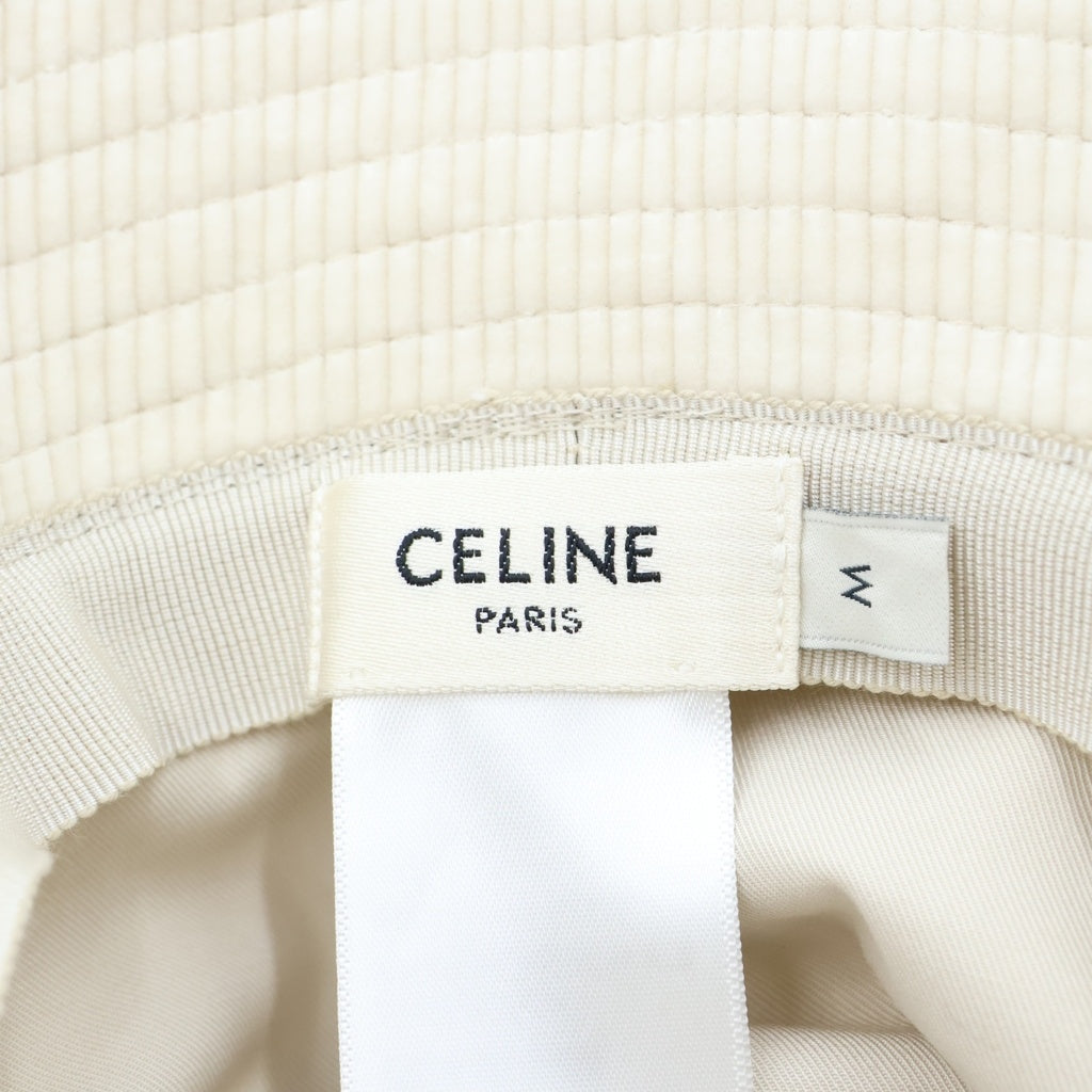 CELINE(セリーヌ) トリオンフ コットン コーデュロイ バケットハット バケハ 帽子 #M アイボリー 2AU1CA041 レディース