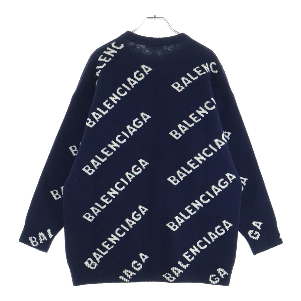 BALENCIAGA(バレンシアガ) ロゴ ジャガークルーネックニット ネイビー XS 620983