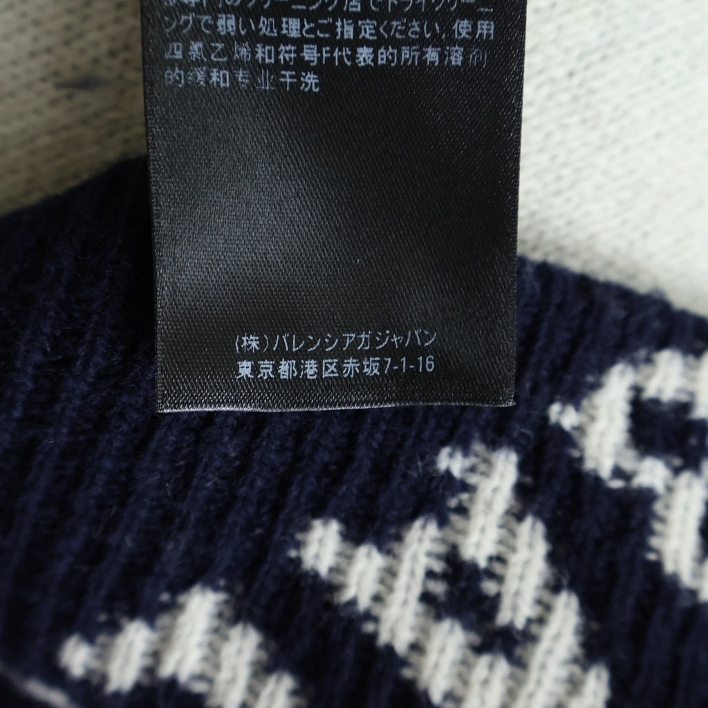 BALENCIAGA(バレンシアガ) ロゴ ジャガークルーネックニット ネイビー XS 620983