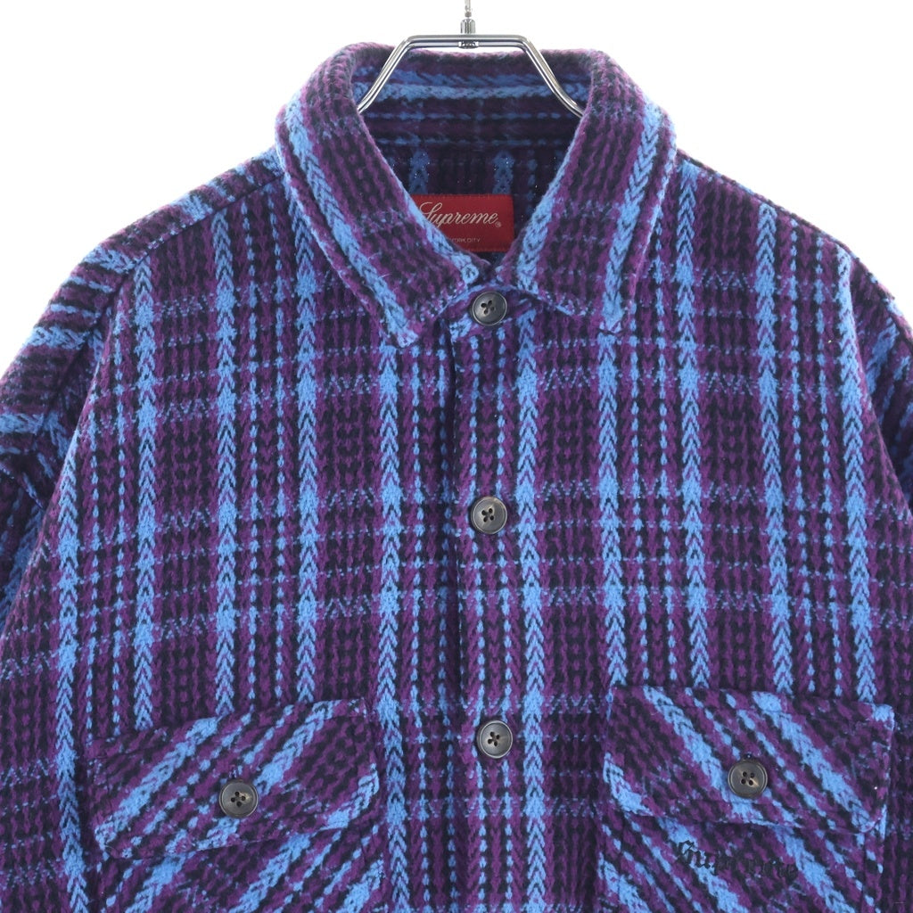 SUPREME(シュプリーム) ■ヘビー フランネルシャツ パープル コットン M