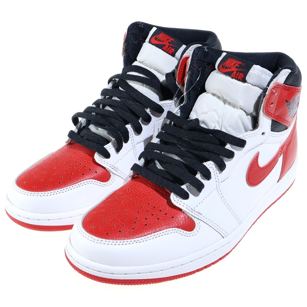 NIKE(ナイキ) エアジョーダン1 ハイ OG ヘリテージ ハイカットスニーカー レッド×ブラック×ホワイト #43 555088-161