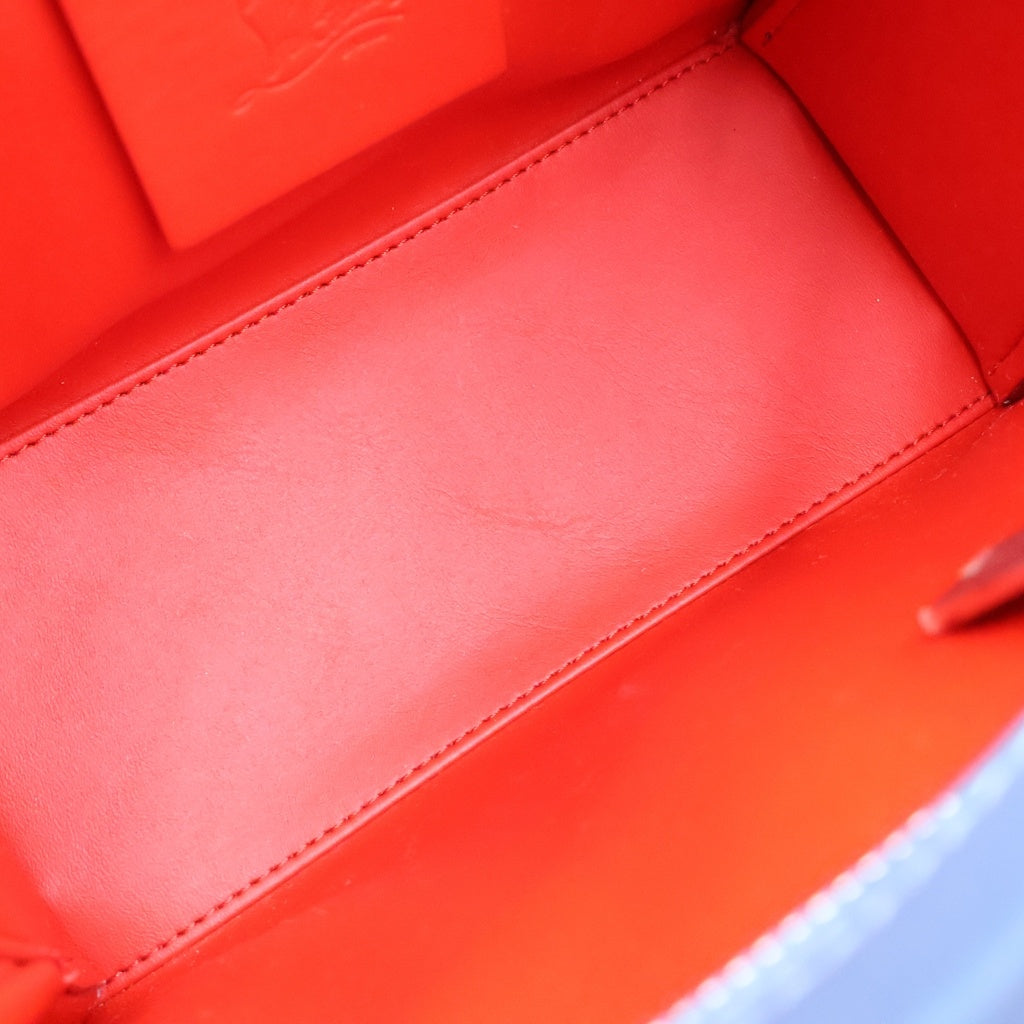 CHRISTIAN LOUBOUTIN(クリスチャンルブタン) パロマ ミニ スタッズ レザー×デニム 2WAY ハンドバッグ ショルダーバッグ ブルー レディース