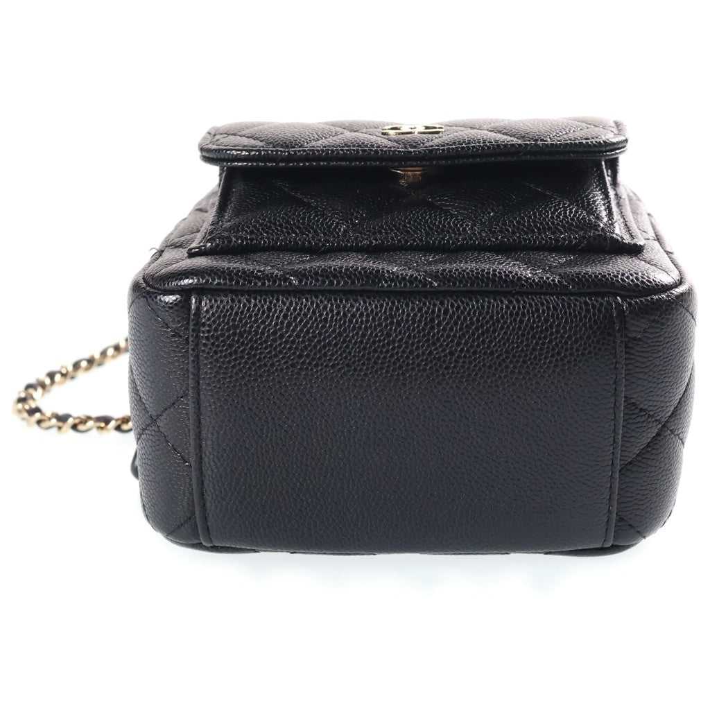 CHANEL(シャネル) ミニバックパック リュックサック ブラック キャビアスキン AP3753 ゴールド金具 レディース