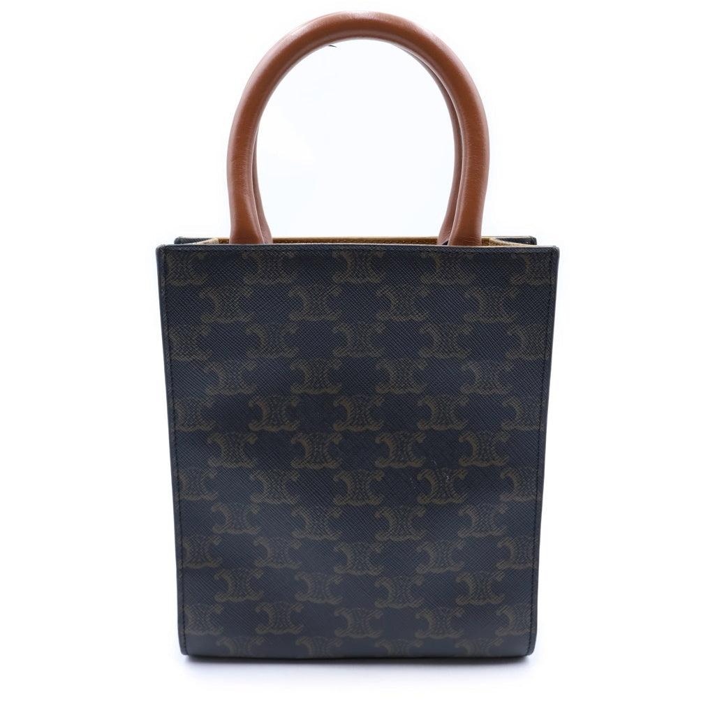 CELINE(セリーヌ) バーティカルカバ ミニ 2WAYショルダーバッグ フォンショルダー ミニハンドバッグ ブラウン レザー×PVC ゴールド金具 レディース