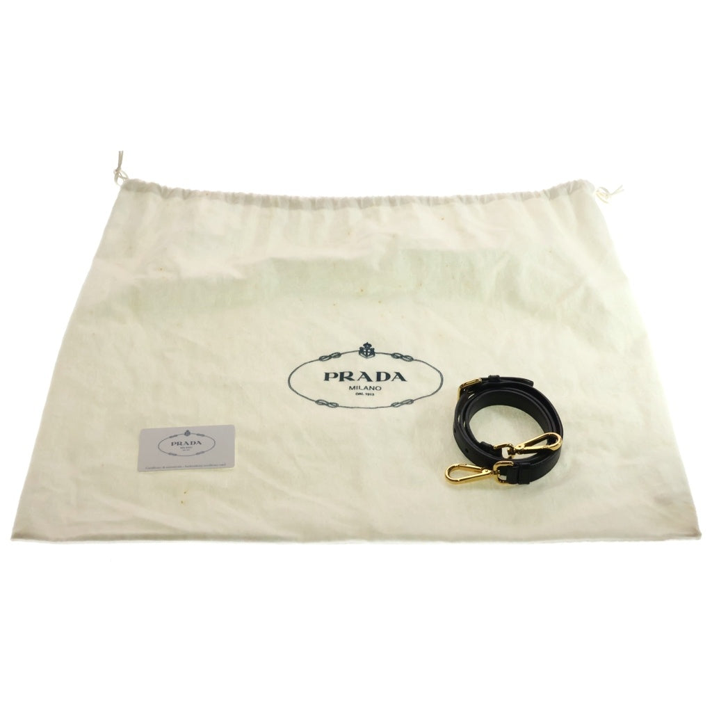 PRADA(プラダ) ナッパ ゴーフル 2WAYハンドバッグ ショルダーバッグ ブラック レザー BN1789 ゴールド金具 レディース