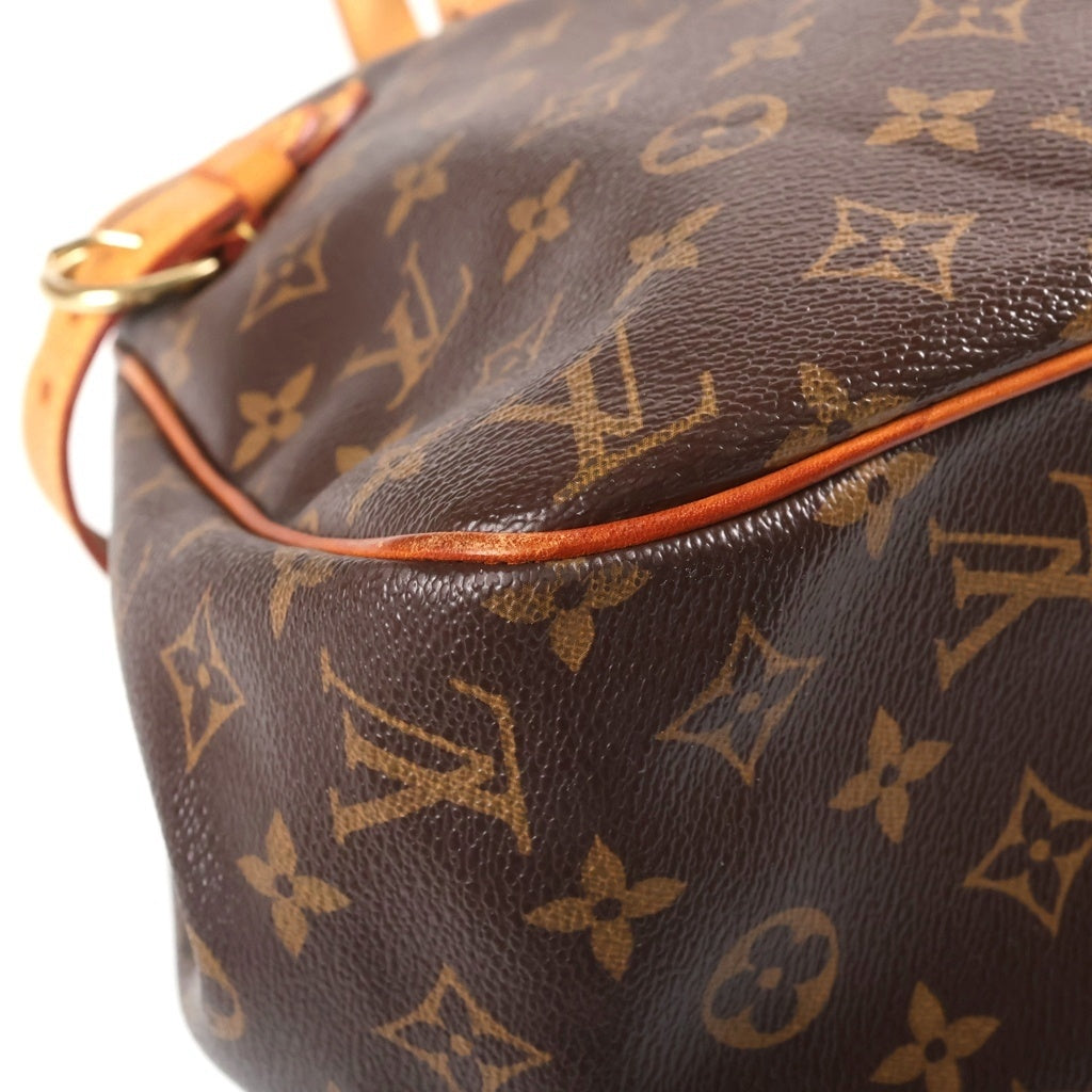 LOUIS VUITTON(ルイヴィトン) モノグラム バティニョール・オリゾンタル トートバッグ ハンドバッグ ブラウン レザー×PVC M51154 ゴールド金具 レディース