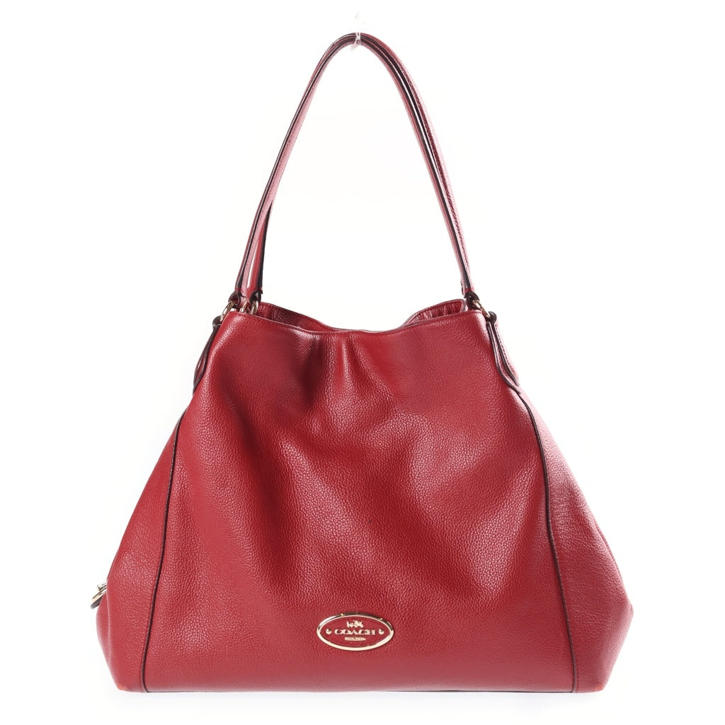 COACH(コーチ) イーディー ハンドバッグ トートバッグ レッド レザー 33547 ゴールド金具 レディース