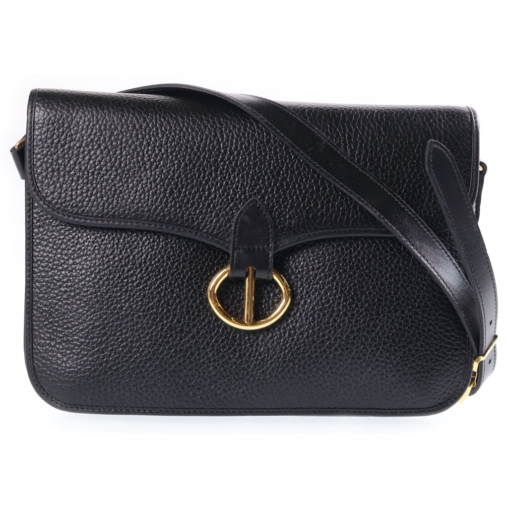 Christian Dior(クリスチャンディオール) CDロゴ ショルダーバッグ ブラック レザー ゴールド金具 レディース