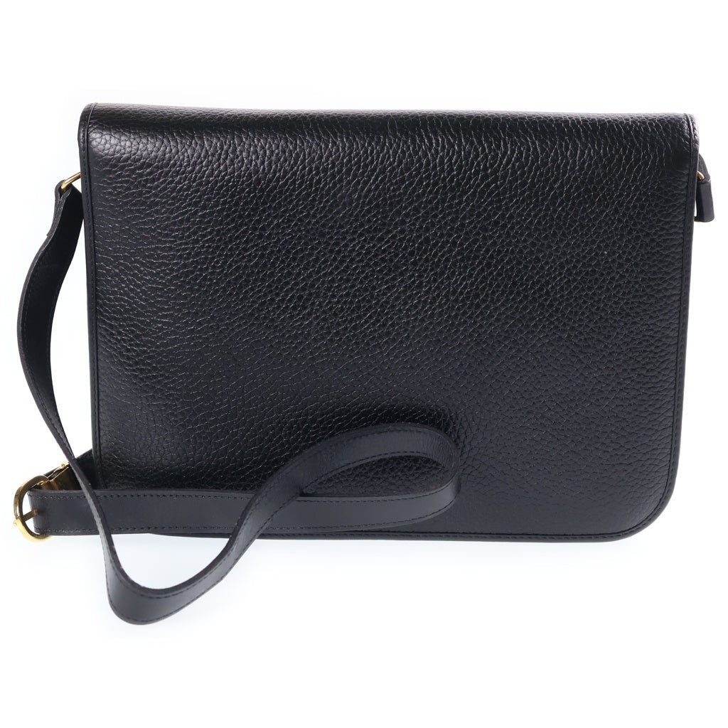 Christian Dior(クリスチャンディオール) CDロゴ ショルダーバッグ ブラック レザー ゴールド金具 レディース
