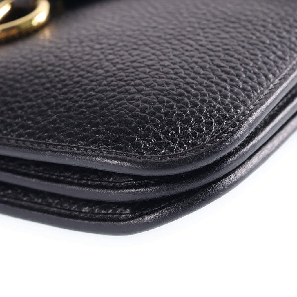 Christian Dior(クリスチャンディオール) CDロゴ ショルダーバッグ ブラック レザー ゴールド金具 レディース