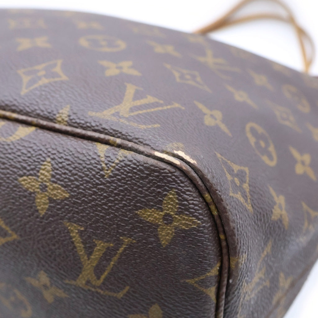 LOUIS VUITTON(ルイヴィトン) モノグラム ネヴァーフルMM 旧型 ハンドバッグ トートバッグ ブラウン レザー×PVC M40156 ゴールド金具 レディース